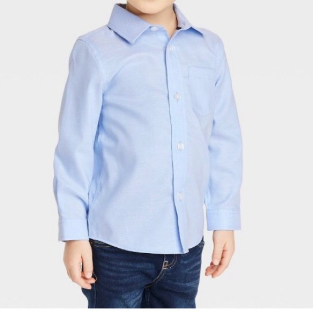 NWT Cat & Jack Toddler Boys Blue Dress Shirt - 2T
